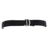 CARTIER - a bi-material watch strap with stainless steel deployant clasp.
