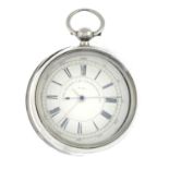 A Victorian silver pocket watch.Hallmarks for Chester, 1890.162.47gms.