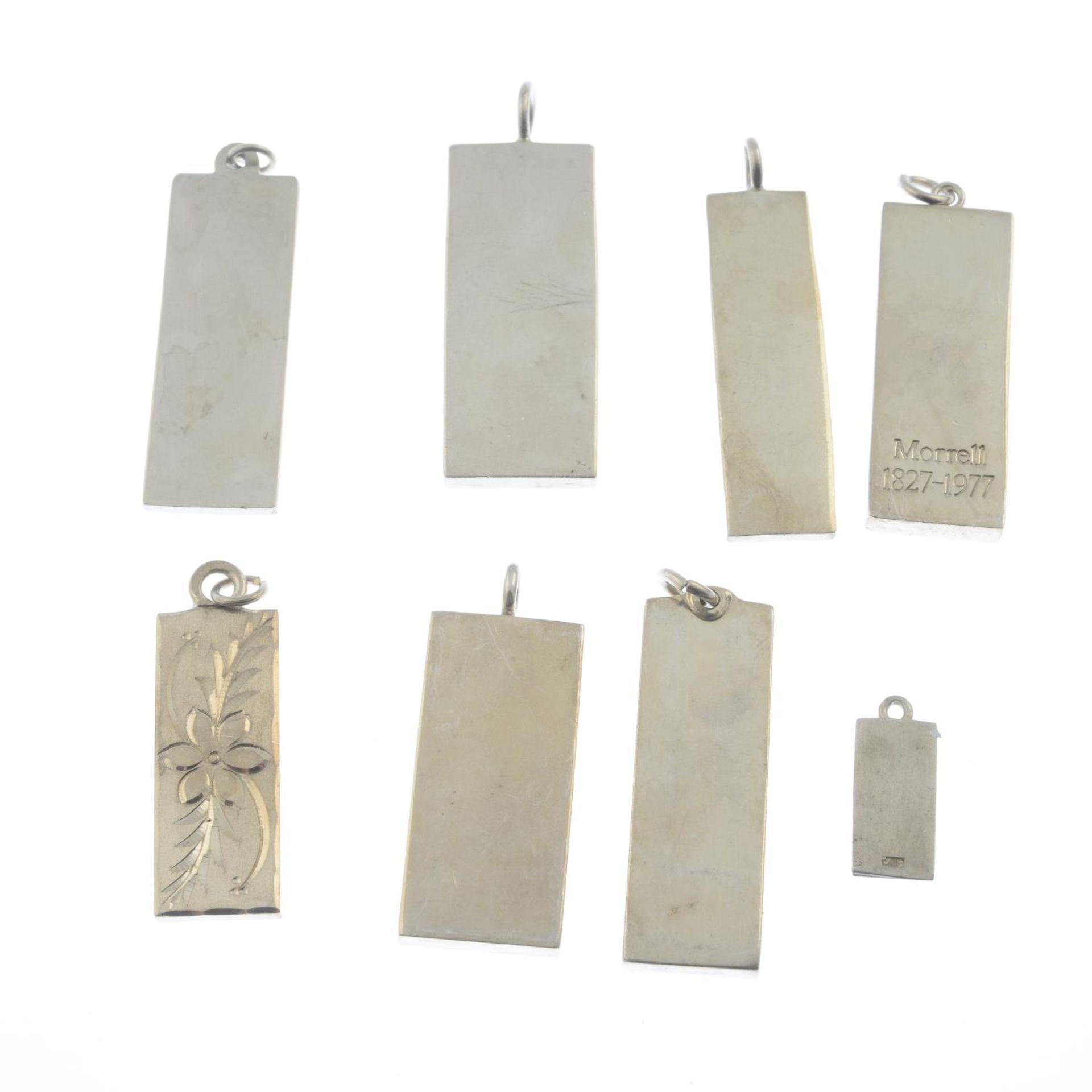Eight silver ingot pendants.Hallmarks for Sheffield, - Image 2 of 2