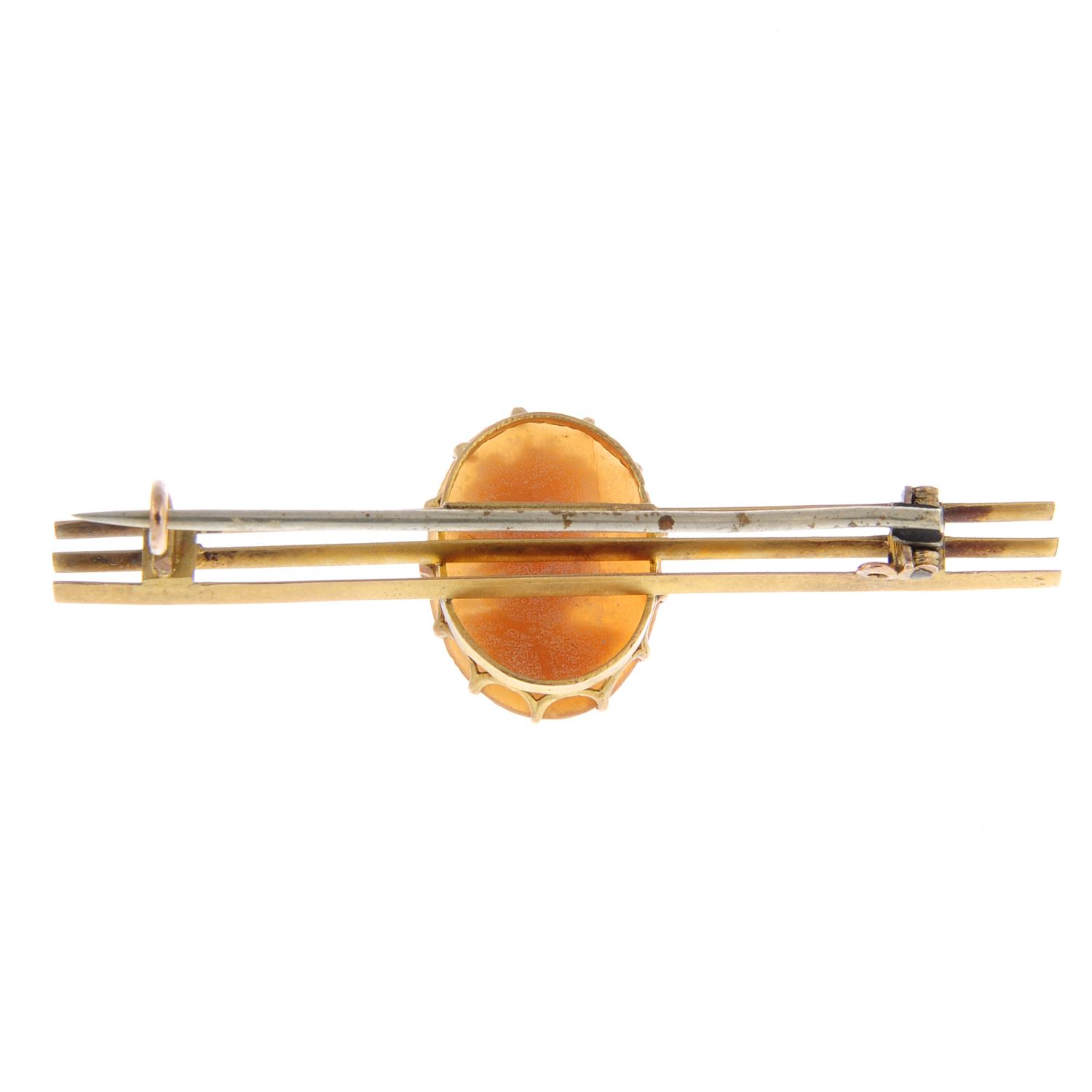 A shell cameo bar brooch. - Image 2 of 4