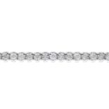 A diamond line bracelet.Stamped 925.Length 19cms.