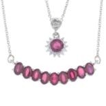 Four items of ruby jewellery,