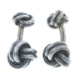 A pair of silver 'Knot' cufflinks by Tiffany & Co.