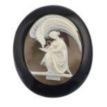 A selection of cameo jewellery and three loose cameos,