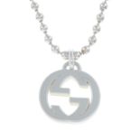 A silver 'Interlocking G' necklace, by Gucci.Signed Gucci.