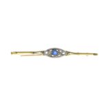 A mid 20th century paste bar brooch.Length 6.8cms.