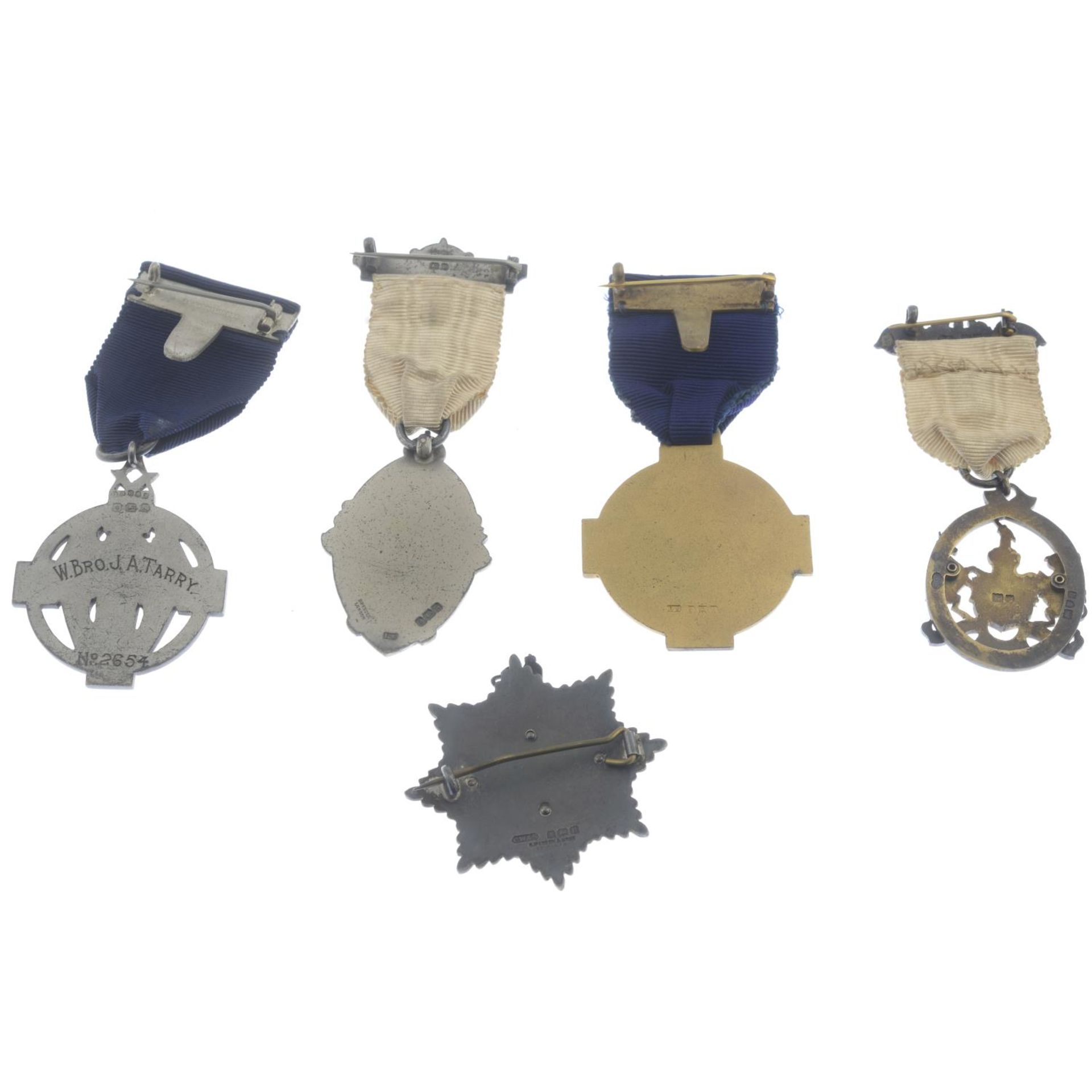 Five silver medals.Hallmarks for Birmingham, two for 1925, 1926, 1934. - Bild 2 aus 2