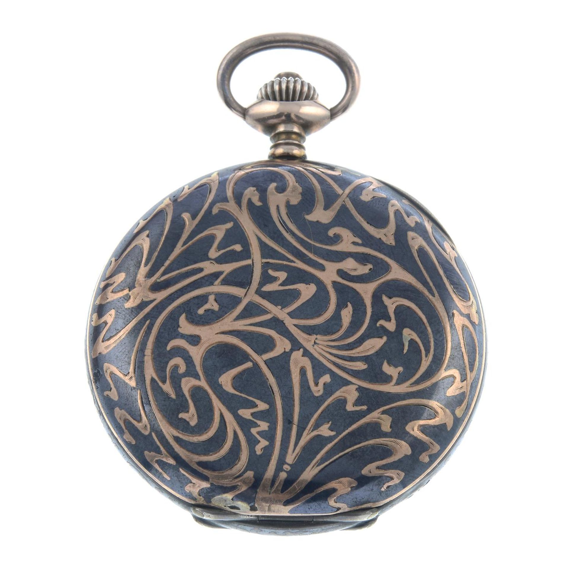 An early 20th century Art Nouveau silver pocket watch, by Tavannes.Dial signed Tavannes Watch Co. - Image 3 of 3