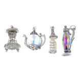 A selection of charms and pendants.Many with marks to indicate silver.140.4gms.