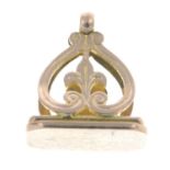 A 9ct gold fob pendant.Stamped 9ct.