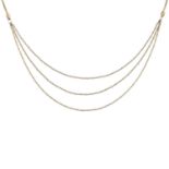 A 9ct gold necklace.Import marks for 9ct gold.