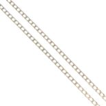 A 9ct gold fancy curb-link chain.Import marks for 9ct gold.
