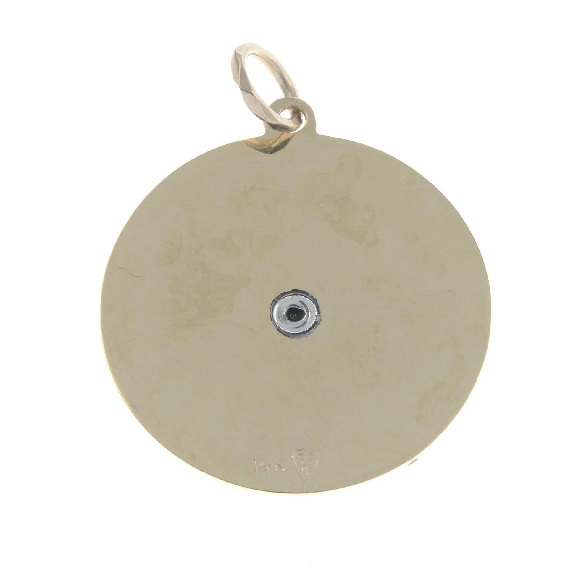 An enamel 'Order of the Eastern Star' pendant.Stamped 14K. - Bild 2 aus 2