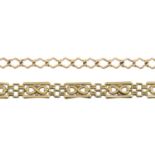 Two 9ct gold bracelets.Hallmarks for 9ct gold.