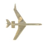 A 9ct gold aeroplane pendant.Hallmarks for 9ct gold.