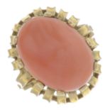 A coral dress ring.
