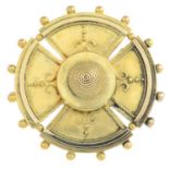 A late 19th century brooch.Diameter 3.6cms.