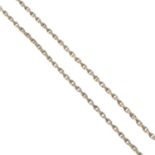 A fancy-link longuard chain, suspending a lobster clasp.Length 140cms.