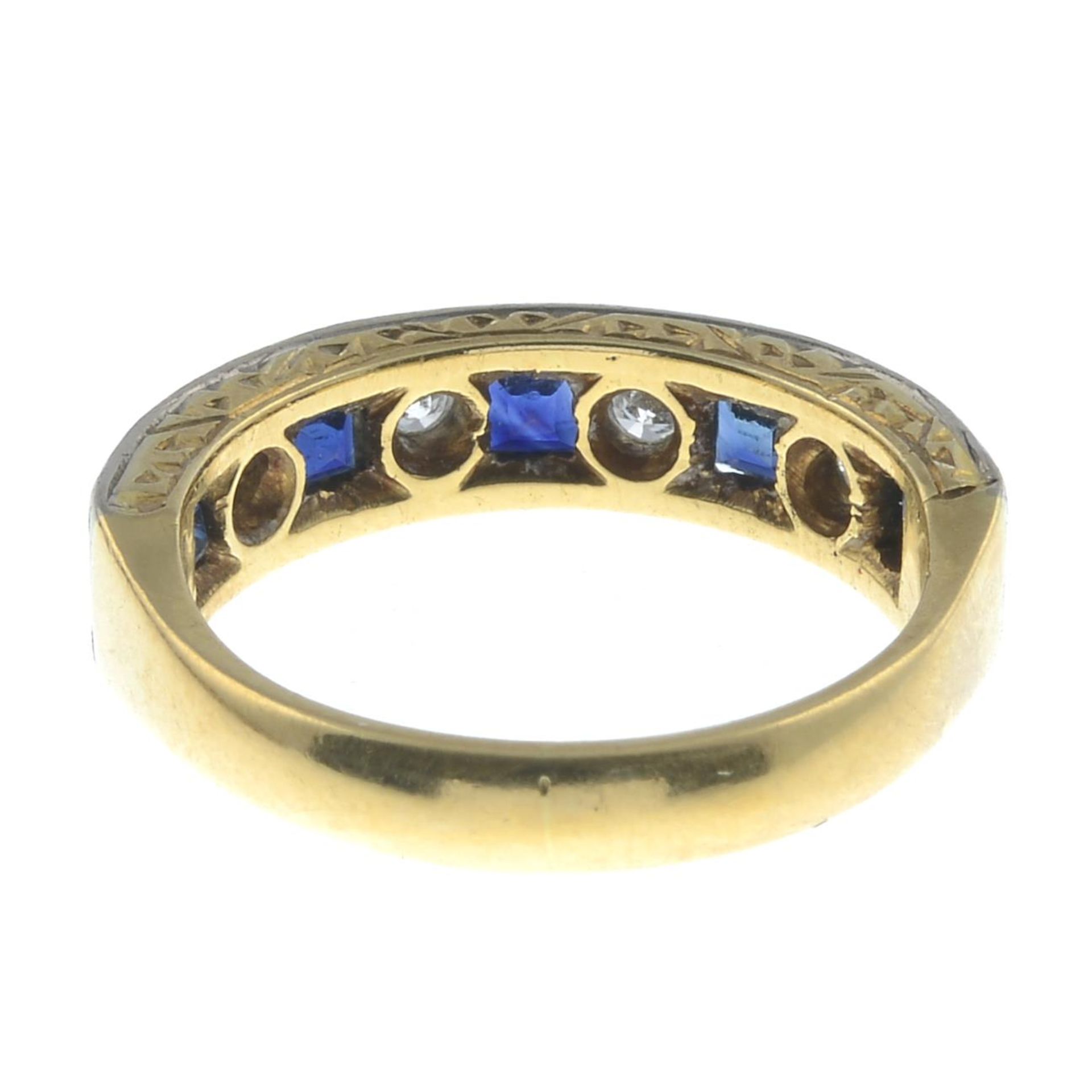 An 18ct gold sapphire and diamond half-eternity ring.Estimated total diamond weight - Bild 3 aus 3