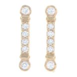 A pair of 18ct gold brilliant-cut diamond bar earrings,