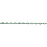 A 9ct gold emerald and single-cut diamond line bracelet.Hallmarks for Birmingham, 2000.