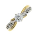 An 18ct gold brilliant-cut diamond ring.Principal diamond estimated weight 0.35ct,