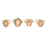 9ct gold cameo ring,
