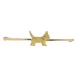 An early 20th century gold Scottish terrier brooch.Brooch stamped 15ct.