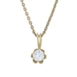 A diamond single-stone pendant,