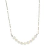 Rock crystal and chrysoprase quartz bead single-strand necklace,