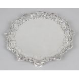 A small Edwardian plain silver salver,