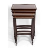 A mahogany quartello nest of tables,