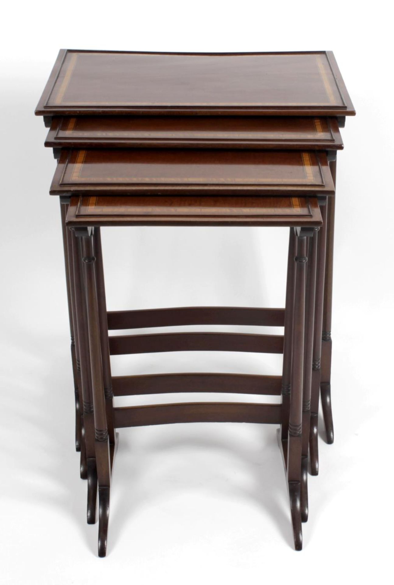 A mahogany quartello nest of tables,