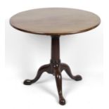 A 19th century mahogany snap top table,