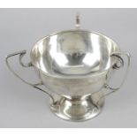 An Edwardian silver pedestal bowl in Art Nouveau style,