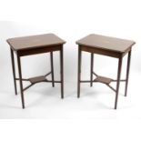 A pair of early twentieth century mahogany side tables,