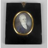 A 19th century painted portrait miniature,