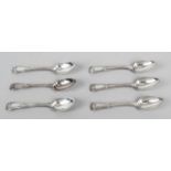 A set of six George IV silver King's pattern teaspoons.