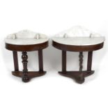 A mixed selection of assorted furniture to include two late Victorian mahogany marble topped wash