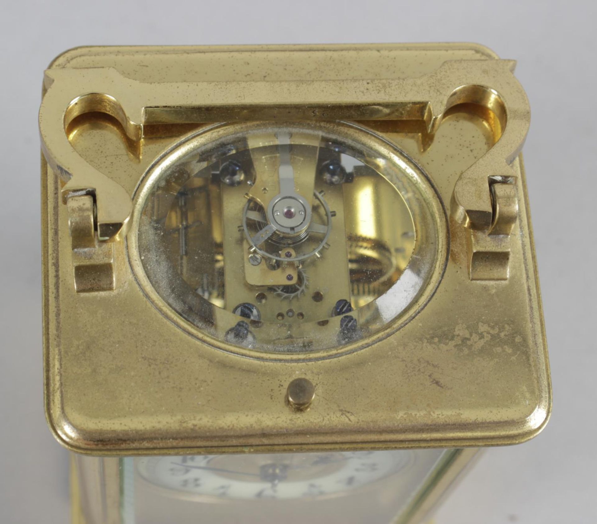 A brass cased repeater carriage clock, - Bild 5 aus 5