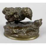 After J. Moigniez - A small 19th century bronze modelled as a chick,