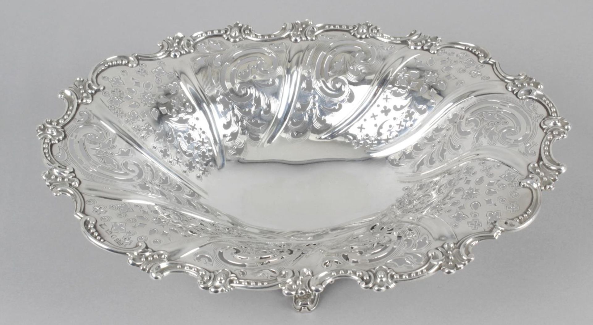 An early Victorian silver pierced fruit dish,