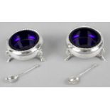 A pair of late Victorian silver open salts,
