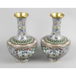 A pair of cloisonné vases,