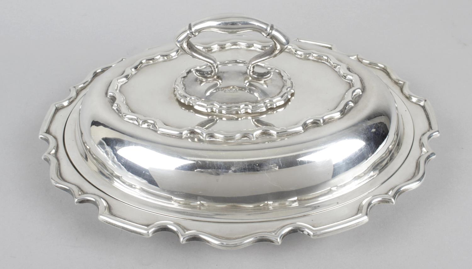 A 1920's silver entrée dish,