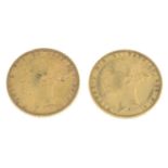 Victoria, Sovereigns (2), 1873, 1873S (S 3856A, 3858A).