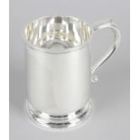 A mid-20th century plain silver mug,