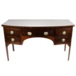 A mahogany D end dining room table,