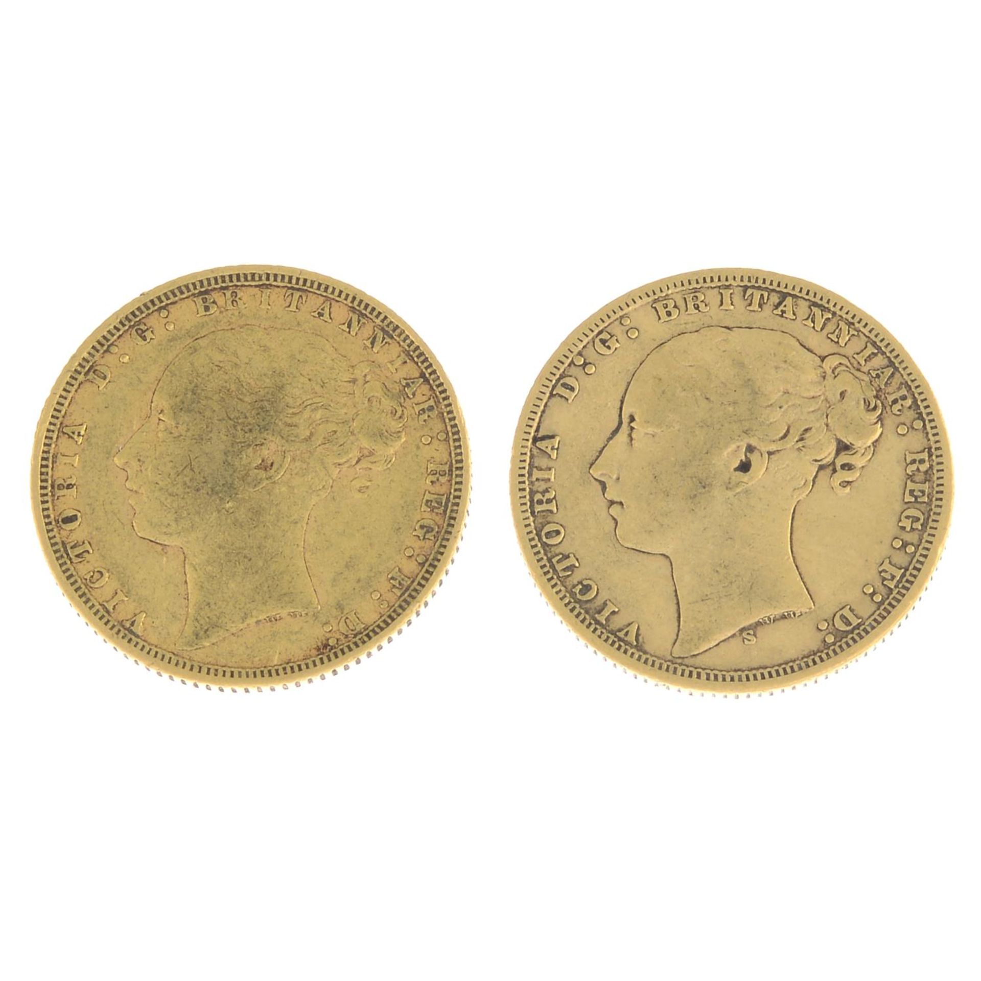 Victoria, Sovereigns (2), 1871, 1871S (S 3856, 3858).