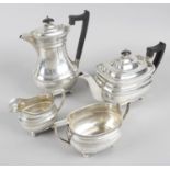 A 1930's silver four piece tea service,